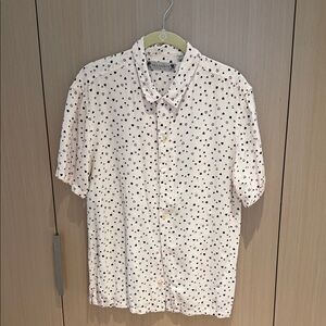All Saints Cream Shirt with Black Dots